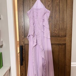 Elegant Lavender Ruffled Gown